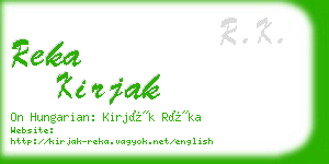 reka kirjak business card